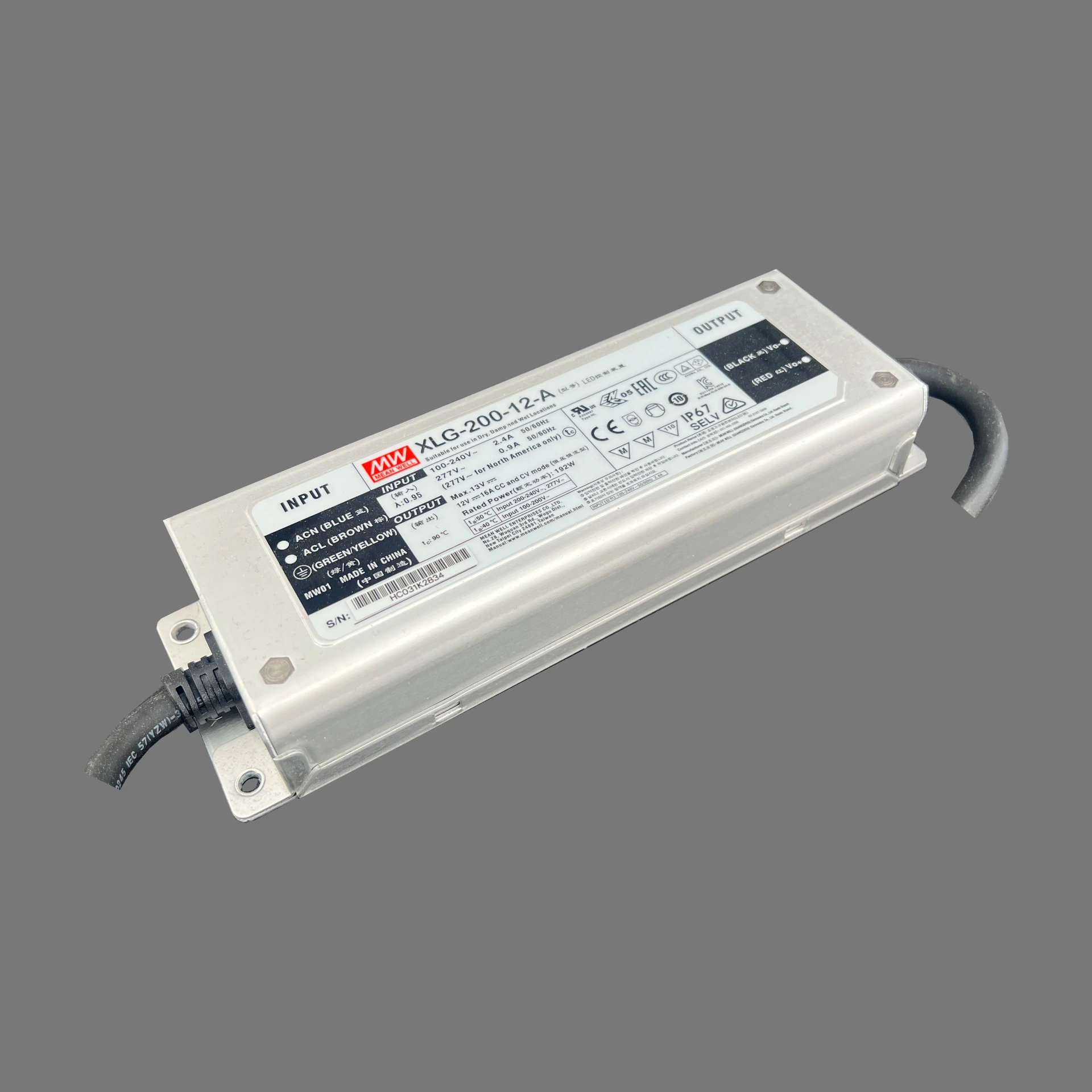 POWER SUPPLY 12VDC 200W